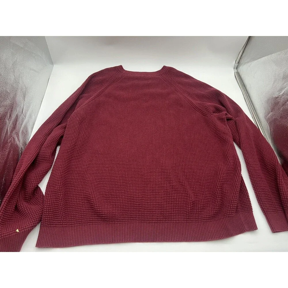 REI Co-op Men Red XL crewneck Sweater Wallace Lake Waffle Knit Thermal Pullover